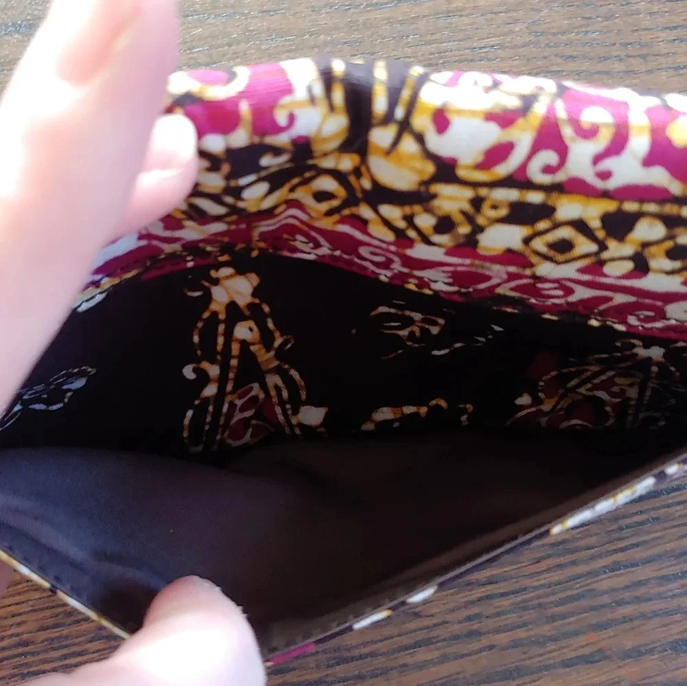Fion Poon Maylasia Collection Dark Purple Boho Wristlet Wallet NEW with Tags
